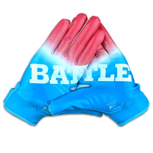 Red, White and blue Battle Receiver Football Gloves - Adult
