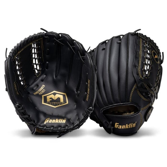 Franklin 12” Baseball / Softball Glove - Left Hand Throw Black/Gold