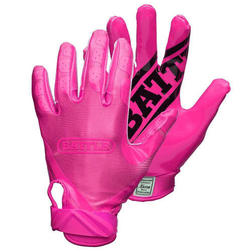 Pink Battle Receiver Football Gloves - Pink