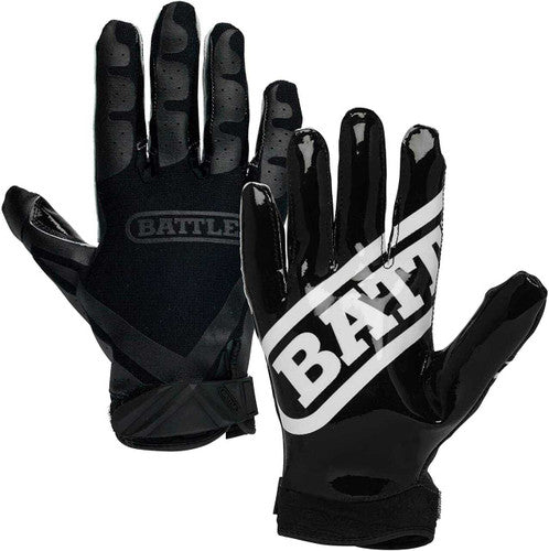 Black Battle Receiver Football Gloves - Youth