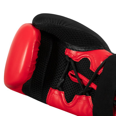 a red boxing glove detail on a white background