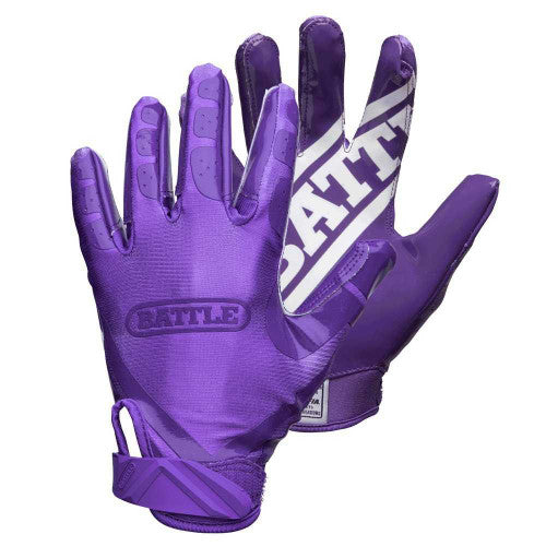 Purple Battle Receiver Football Gloves - Adult