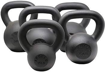 set of cast iron kettlebells