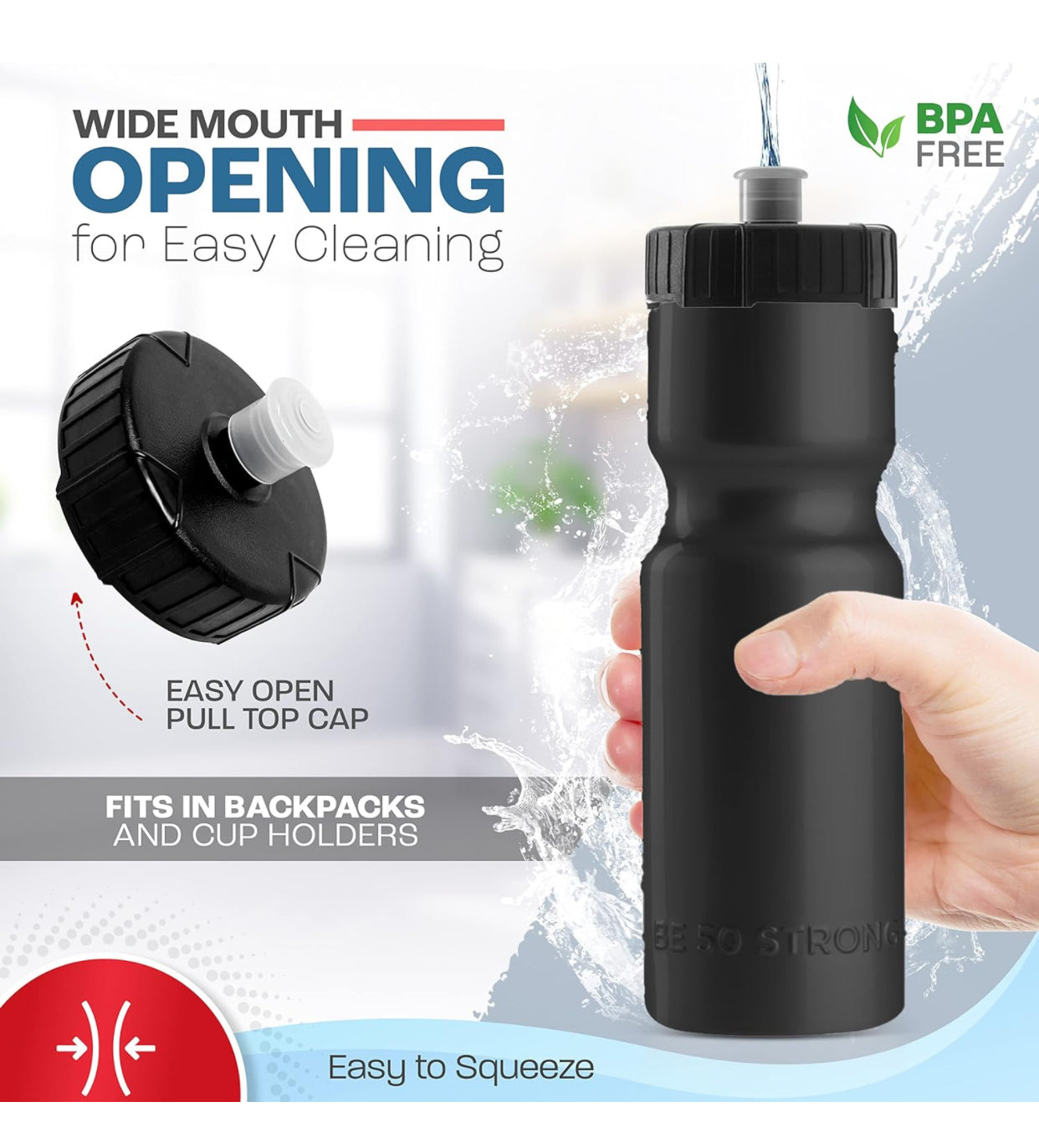 Sports Bottle w/Pop Cap
