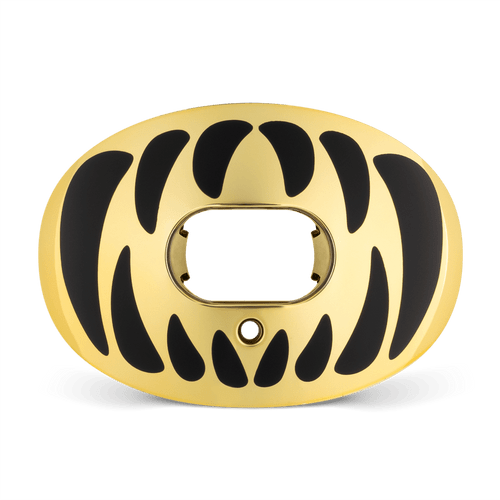 Gold Battle Oxygen Football Mouthguard - black animal teeth Designs