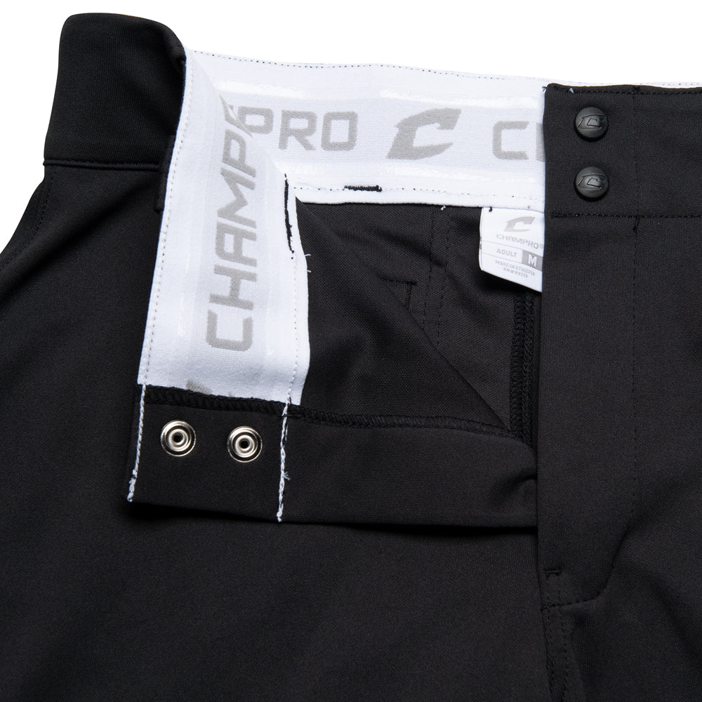 Champro Open Bottom Baseball Pant Adult Black Inside View