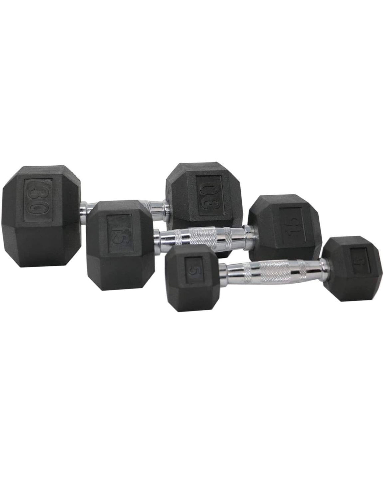 various weight rubber dumbbells