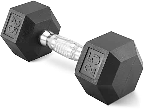 25 lb rubber hex dumbbell