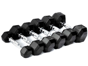 rubber hex dumbbells