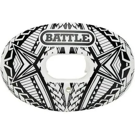 Battle Oxygen Football Mouthguard - black and white geometric Design