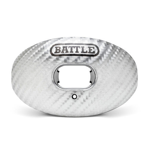 BATTLE Oxygen Football Mouthguard Chrome & Iridescent with Convertible Strap