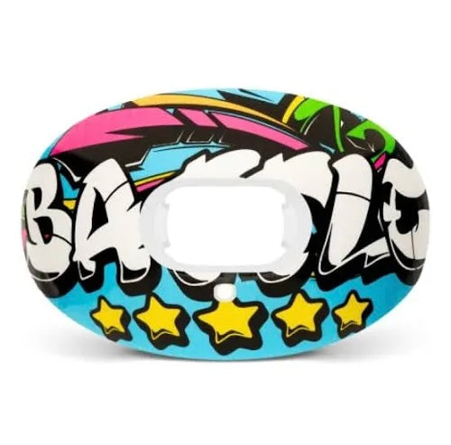 Colorful Battle Oxygen Football Mouthguard - large pink battle Designs