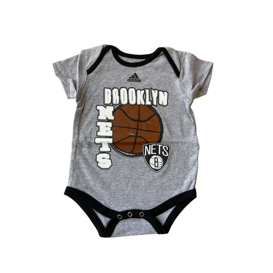 Brooklyn Nets Short Sleeved Onesies - Grey