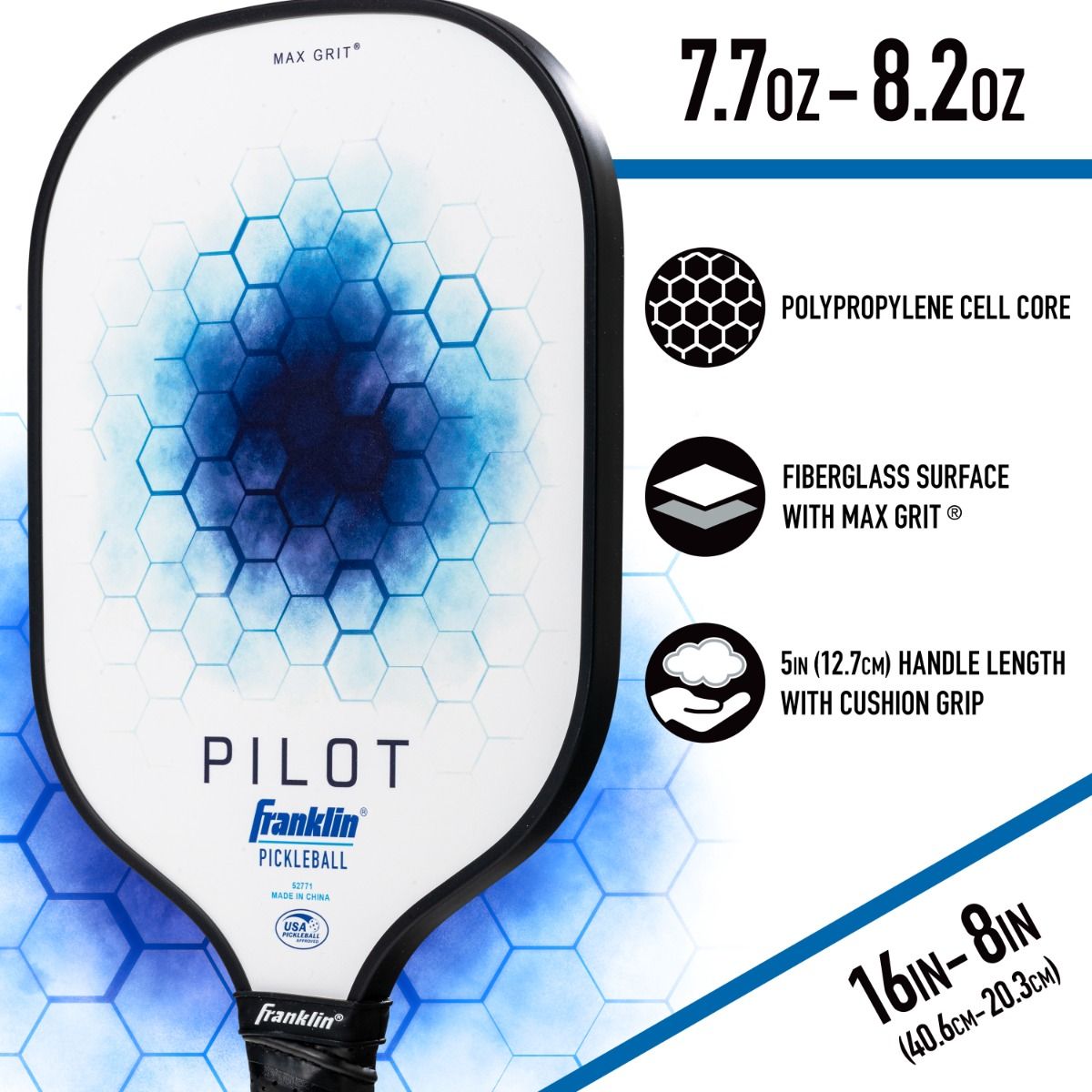 Franklin Pilot Series Fiberglass Paddle with Maxgrit