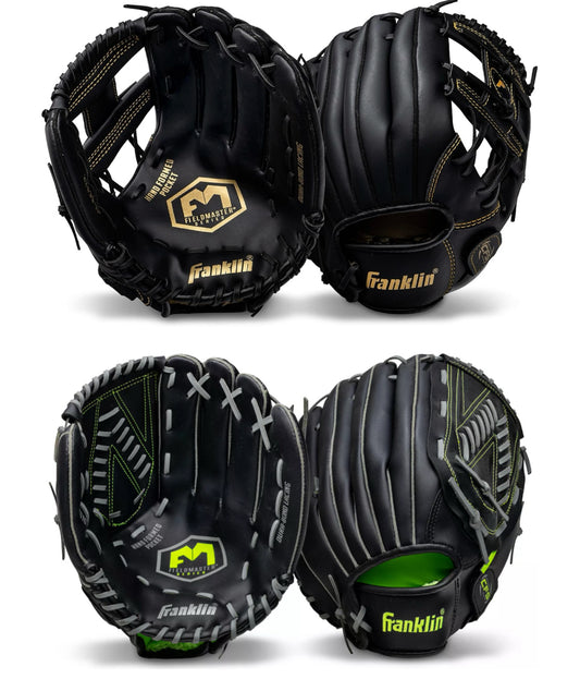 Franklin Field Master Baseball + Softball Glove | Right-handed | Lightweight Synthetic Leather