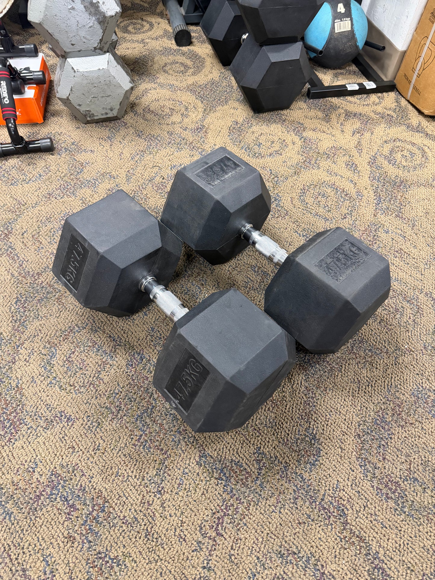 104 lb Rubber Dumbbell pair (used)