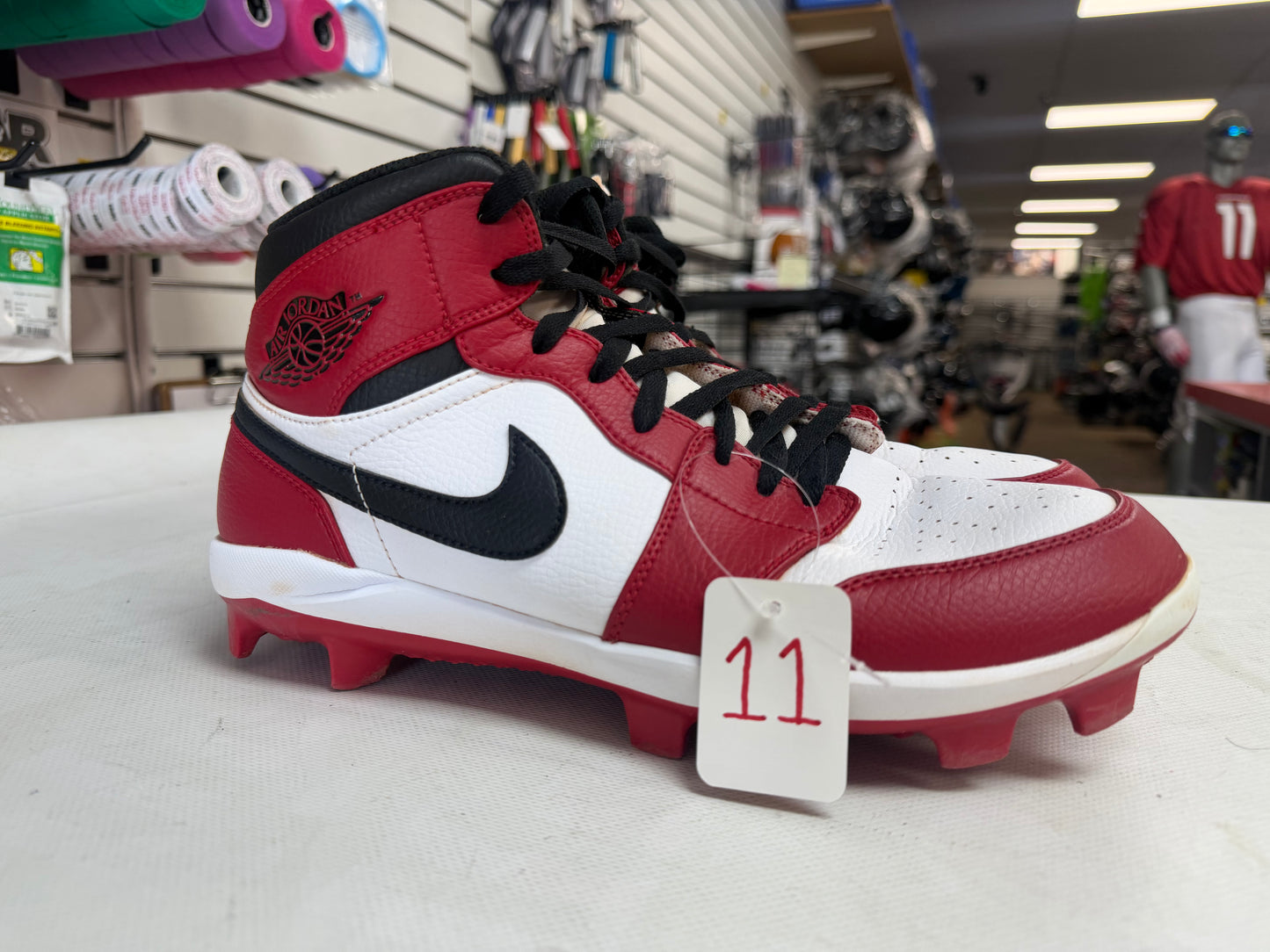 Jordan 1 High Baseball Cleats (size 11, used)