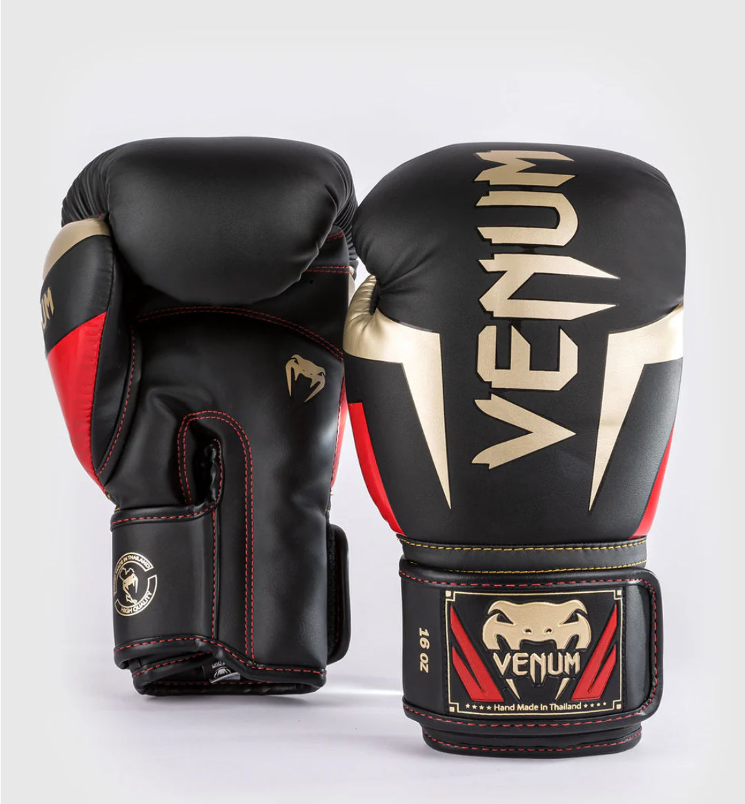 Venum Elite Boxing Gloves - with Triple Density Foam & Handmade Premium Semi Leather