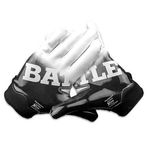 White and black Battle Receiver Football Gloves - Adult