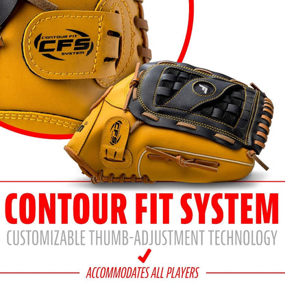Franklin Field Master 14” Baseball / Softball Glove - Right Hand Throw Tan/Black