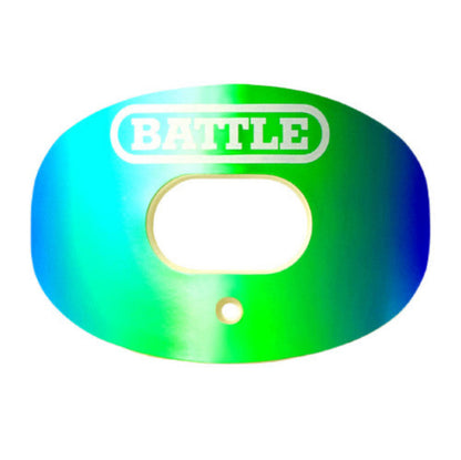 BATTLE Oxygen Football Mouthguard - Green and Blue Chrome