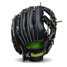 Franklin 11” Baseball / Softball Glove - Right Hand Throw Black/Green