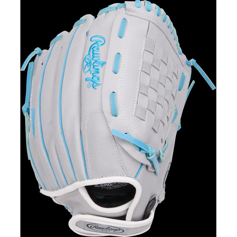 Rawlings 12.5" Fastpitch Glove Gray/Blue, Right Hand Throw