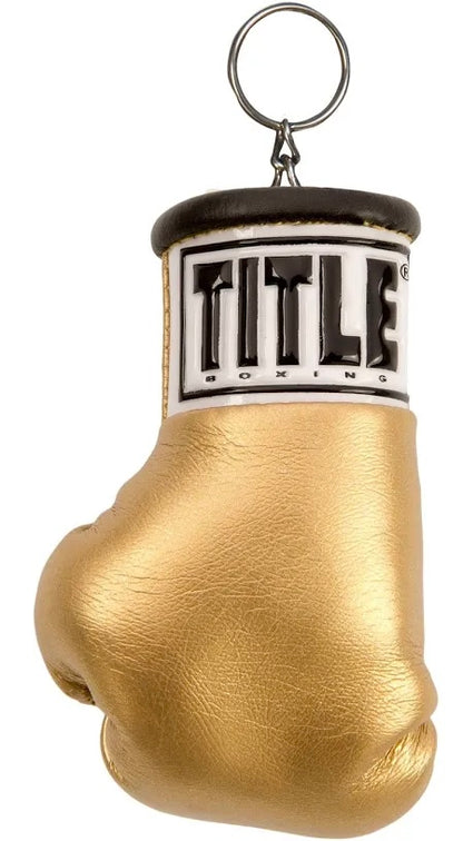 Gold Title Boxing Gloves Keychains