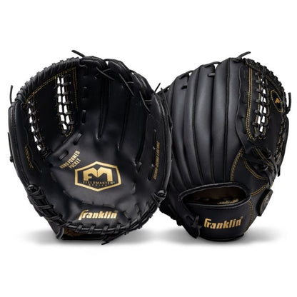 Franklin 12” Baseball / Softball Glove - Left Hand Throw Black/Gold
