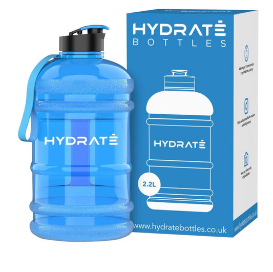 HYDRATE XL Jug 74 oz 2.2 L Transparent Blue Water Bottle