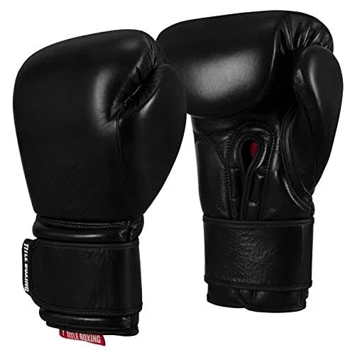 TITLE Boxing Ko-Vert Velcro Gloves - Genuine Leather for Training & Sparring with Unique Wrist Design