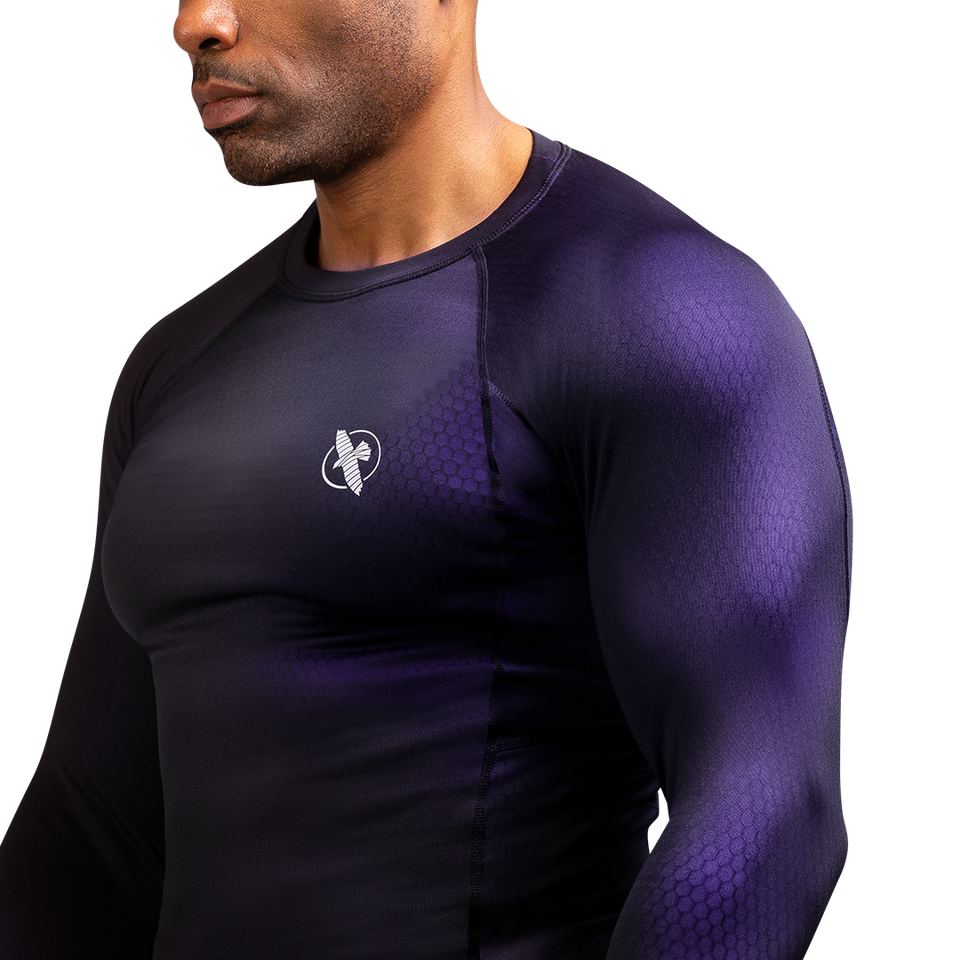 Hayabusa Fusion Long Sleeve Rash Guard Black / Purple