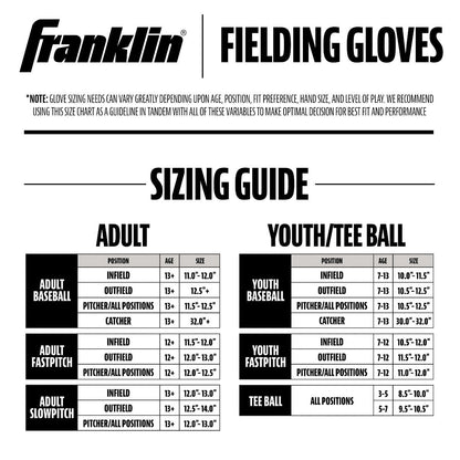 Franklin Field Master 14” Baseball / Softball Glove - Right Hand Throw Tan/Black