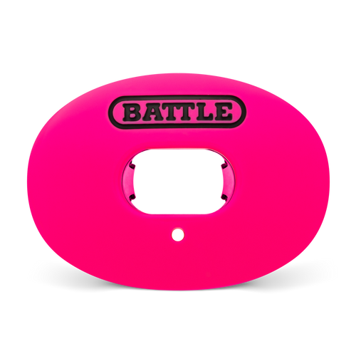 Battle Oxygen Convertible Strap Football Mouthguard- Solid Colors - Hot Pink