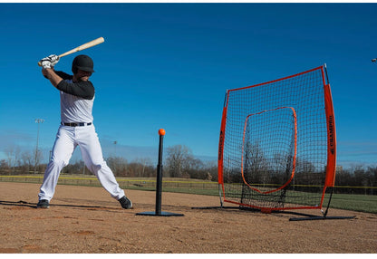 Baseball Player using the Champro MVP Portable Sock Screen 5'x5'