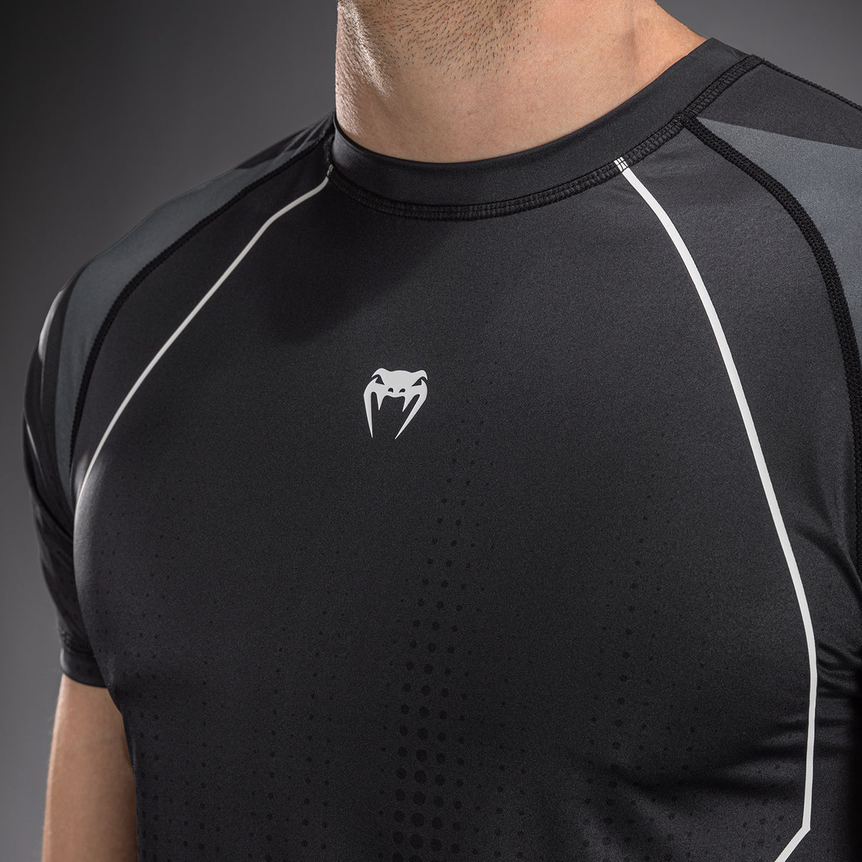 Venum Stealth Short Sleeve Rashguard- Black/White