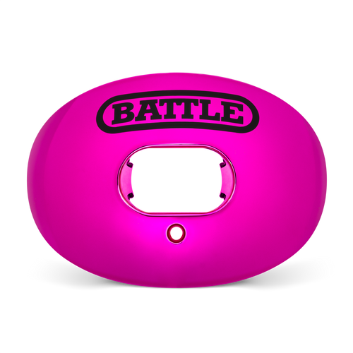 Battle Oxygen Convertible Strap Football Mouthguard- Solid Colors - Pink