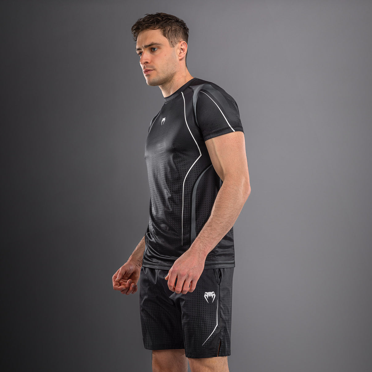 Venum Stealth Short Sleeve Rashguard- Black/White