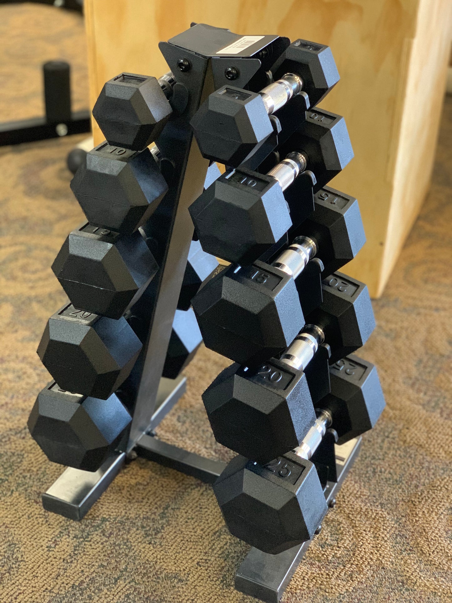 Dumbbell set with rack (5 to 25 lbs)