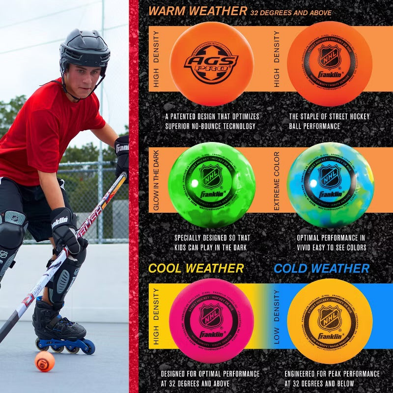 Franklin Street Hockey Glow in The Dark Balls