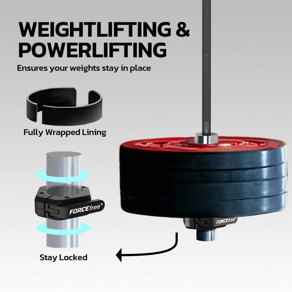 Force Free + Pro Lock Magnetic Olympic Barbell Collars - PAIR