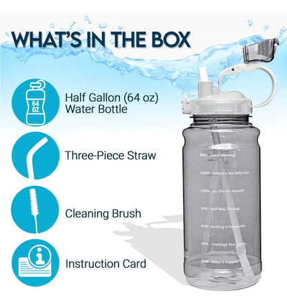 Half Gallon Water Bottle with Straw
