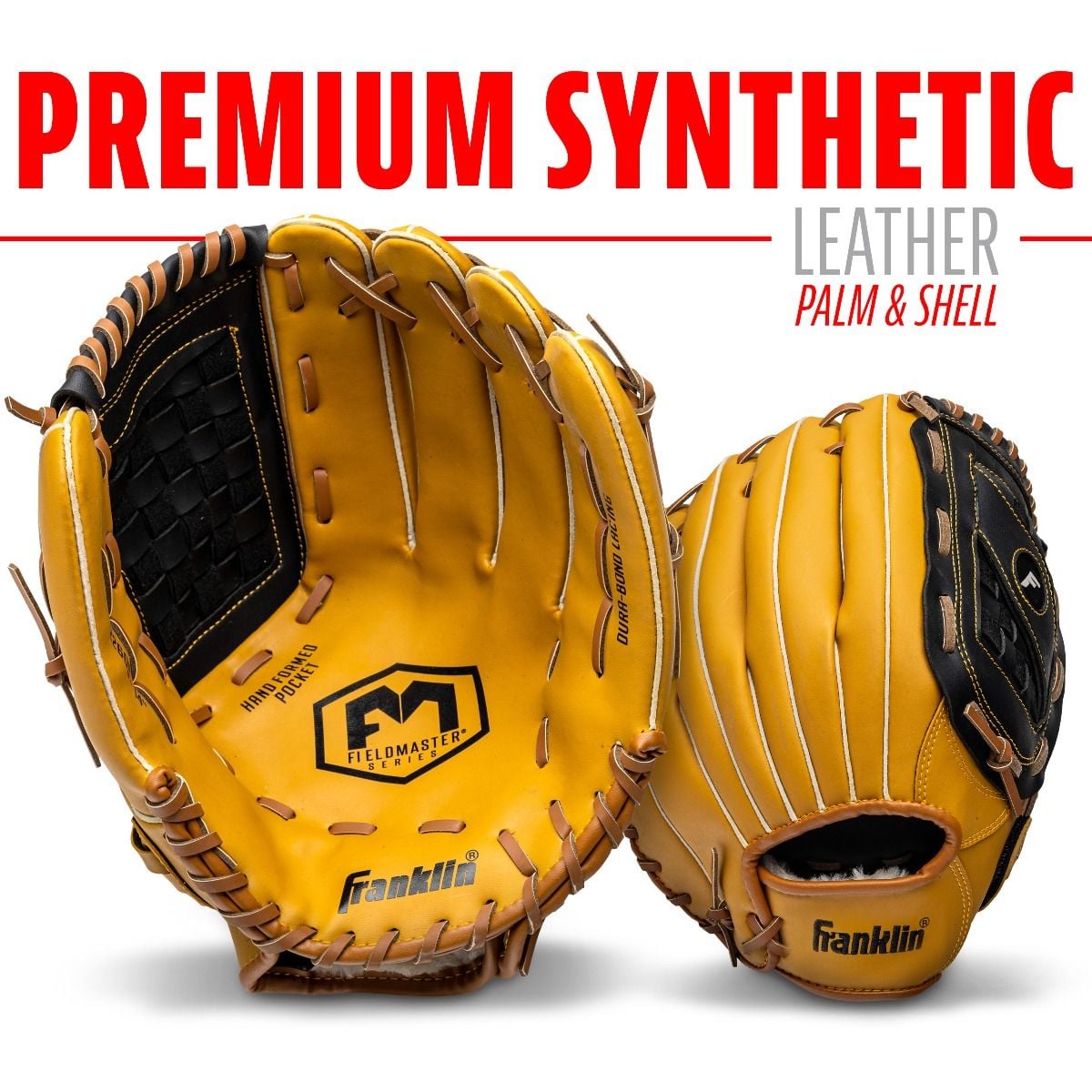 Franklin Field Master 14” Baseball / Softball Glove - Right Hand Throw Tan/Black
