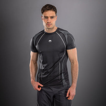 Venum Stealth Short Sleeve Rashguard- Black/White