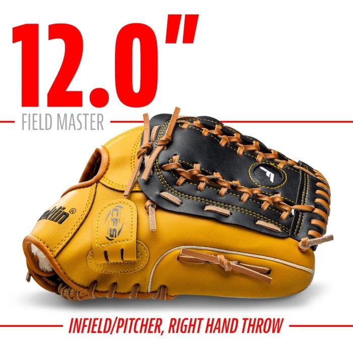 Franklin 12” Baseball / Softball Glove  - Right Hand Throw Tan/Black