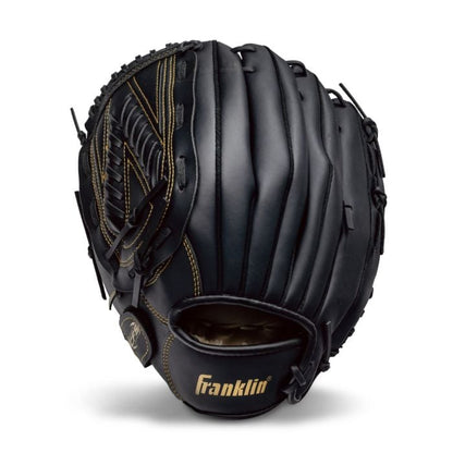 Franklin 13” Baseball / Softball Glove - Left Hand Throw Black/Gold
