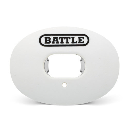 Battle Oxygen Convertible Strap Football Mouthguard- Solid Colors - White