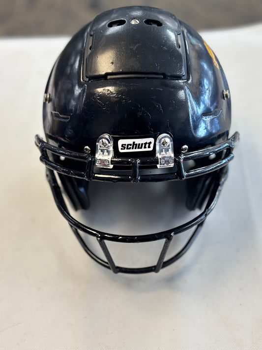 discount second hand football helmet Pre-owned Schutt Air Advantage Youth Large Gold Metallic Helm Football Restoration Center Officially Licensed Made by Riddell Not to be used for play 1991-94 Columbus Cleveland Thunderbolts Game-Used