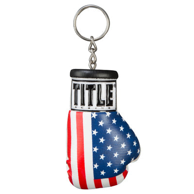 USA Flag Title Boxing Gloves Keychains