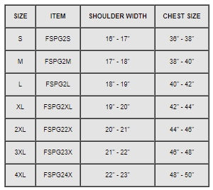 Champro Gauntlet Football Pads- Adult Size Chart